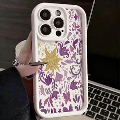 Capinha Capa Para Samsung A03 A04 A05 A12 A13 A15 A23 A32 A35 A50 A52 A71 A72 flores lilás pálido sol
