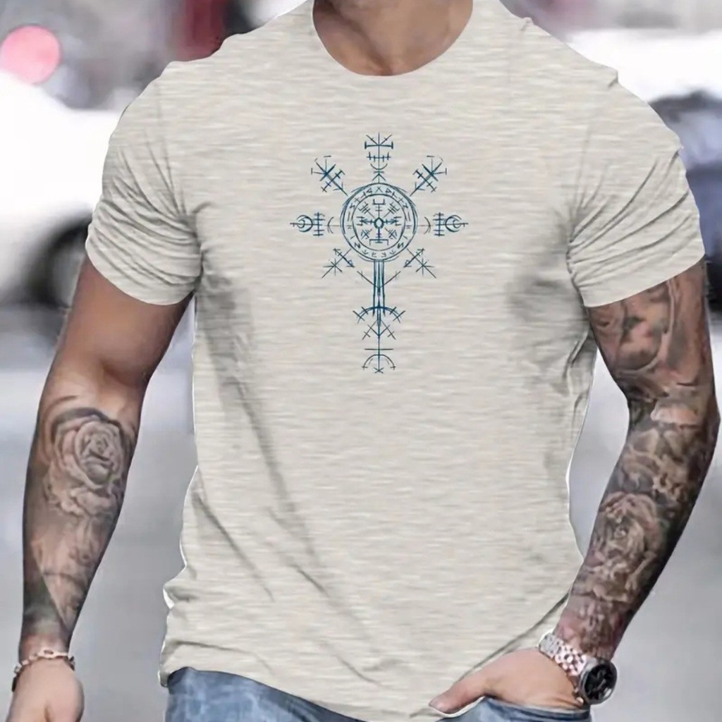 Camiseta Masculina de Manga Curta com Estampa Criativa Camisa Casual Versátil e Confortável