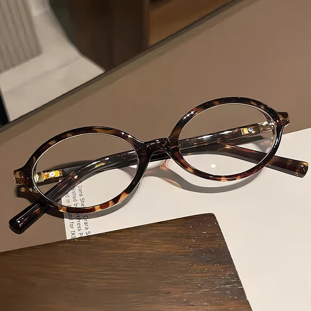 Armação redonda Óculos Vintage Com Estampa De Leopardo onça Armação Oval Retro em Oferta na Shopee