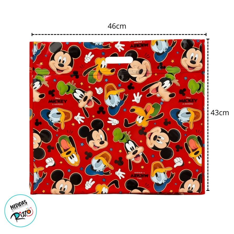 Sacola Laminada com Zip - 43x46x5cm - Turma do Mickey Red - Disney Original - 1 unidade - Cromus - Rizzo — imagem 2 de 2