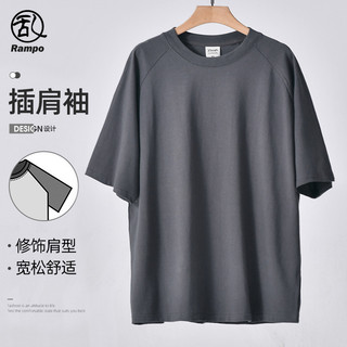 350g pesado puro algodão topo na moda solto em torno do pescoço algodão novo estilo respirável cor sólida simples Raglan