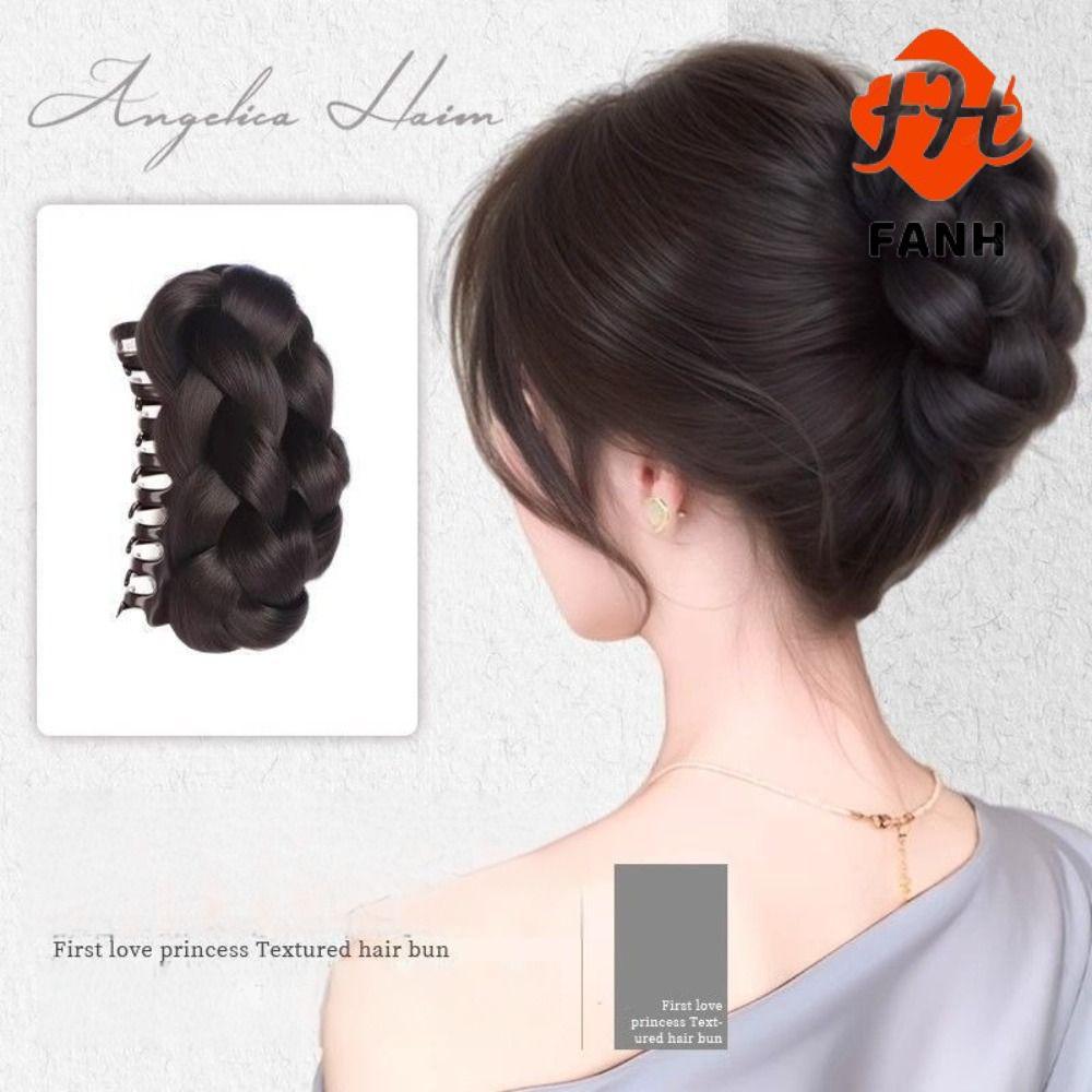 Clipe De Garra De Coque De Cabelo FANHUI , Peruca De Cabeça Marrom Natural , Acessórios De Preta Sintética Fofa em Oferta na Shopee