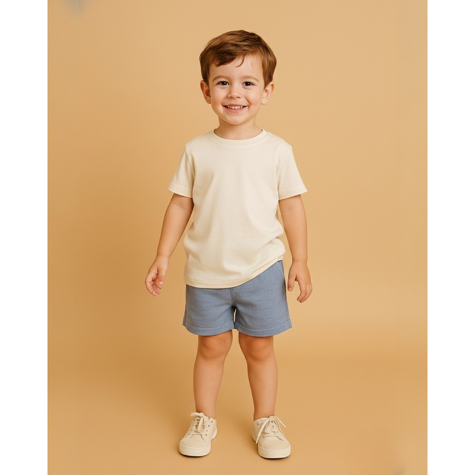 Bermuda Infantil Menino Algodão Com Bolsos Azul em Oferta na Shopee