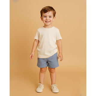 Bermuda Infantil Menino Algodão Com Bolsos Azul em Oferta na Shopee