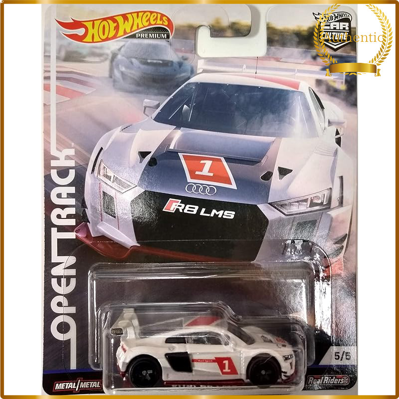 Hot Wheels Audi R8 LMS #5/5 Premium 2019 Real Rider Pop Culture Open Track Series 1:64 Scale Collector's Diecast Model C