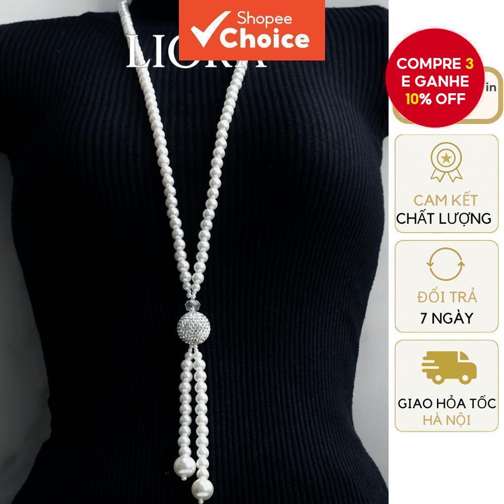 Colar De Pérolas De Flor Longa Moderno Ao Dai Acessório Elegante Para Festa