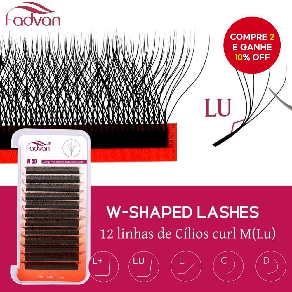 Extensões De Cílios Fadavn 12 Fileiras , M Curl 3D 4D 5D W Fox Volume Estilo Brasileiro