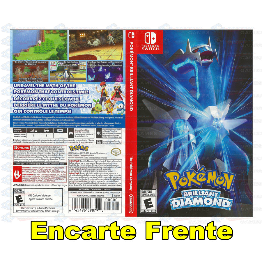 Encarte Repro Pokémon Brilliant Diamond - Nintendo Switch