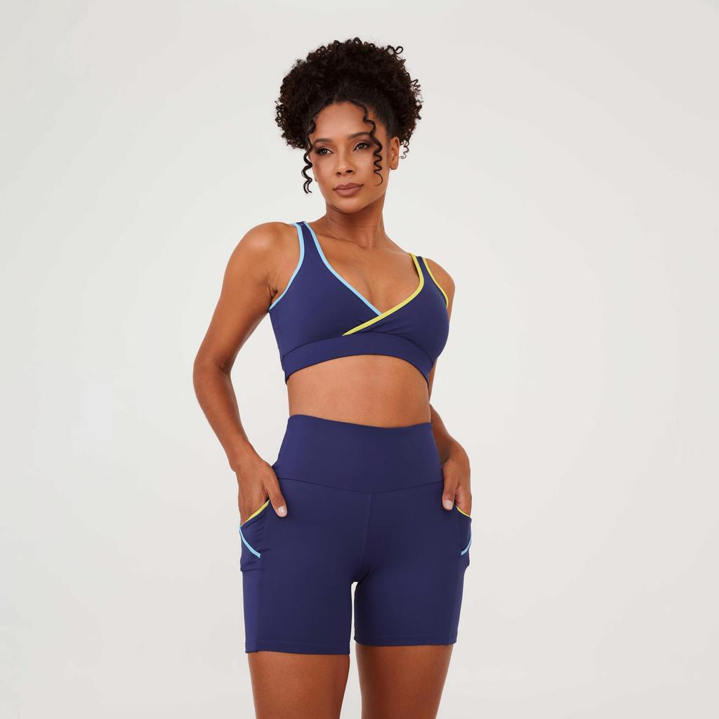 Short Zouk Azul Marinho Astral Poliamida