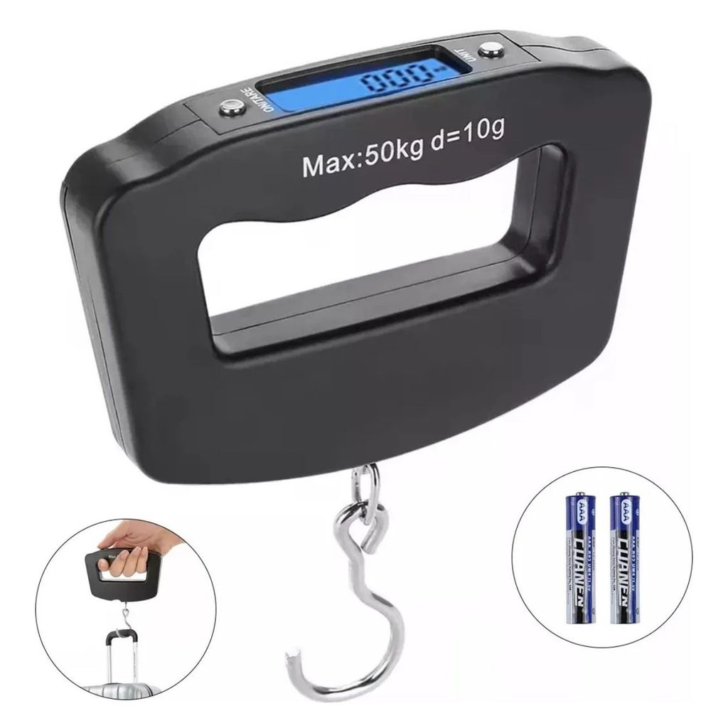 Imagem Balança Portátil Digital De Mão Mala Bagagem Pesca Até 50 Kg