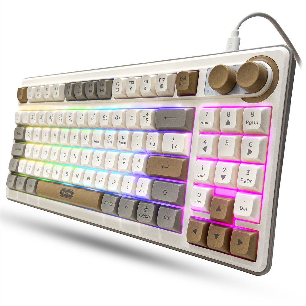 Teclado Ergonomico Com Fio Usb Para Pc Notebook Windows Teclas De Atalho Silencioso
