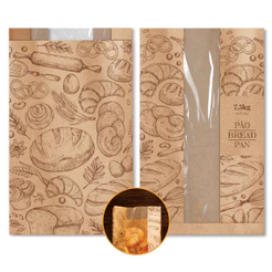 Embalagem Kraft Com Visor 15 Paes 500 Unidades 22x49cm - Marrom-claro