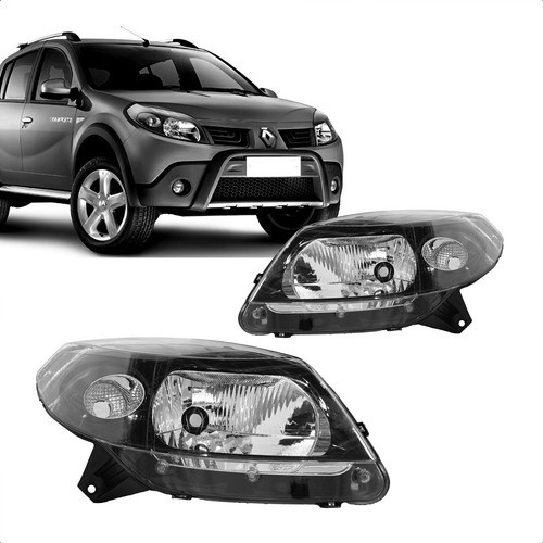 Par Farol Sandero 2008 2009 2010 2011 Manual Mascara Negra A