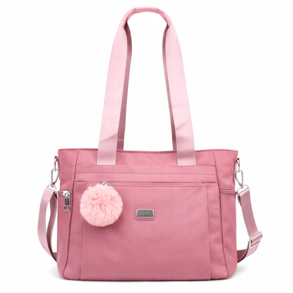 Bolsa Feminina Grande Sacola Moderna Com Alça Transversal Repartições Bolso Lateral Chaveiro Brinde