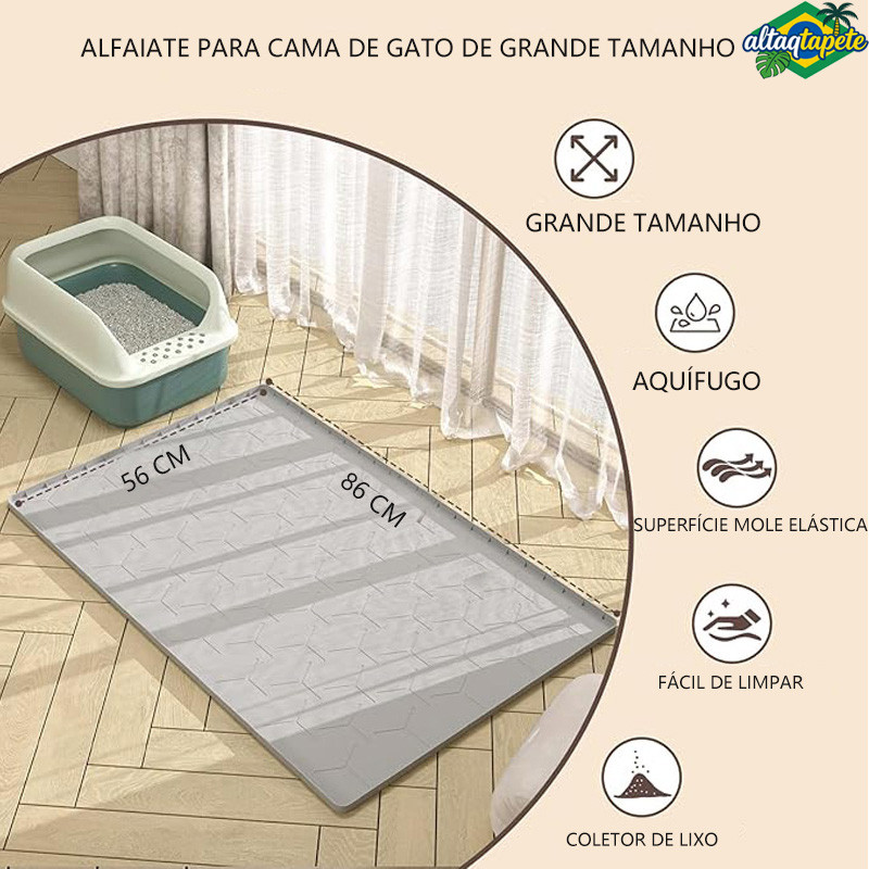 Tapete de Silicone para animais de estimação de tamanho grande ・ Design à prova d'água ・ Adequado para caixa de areia pa