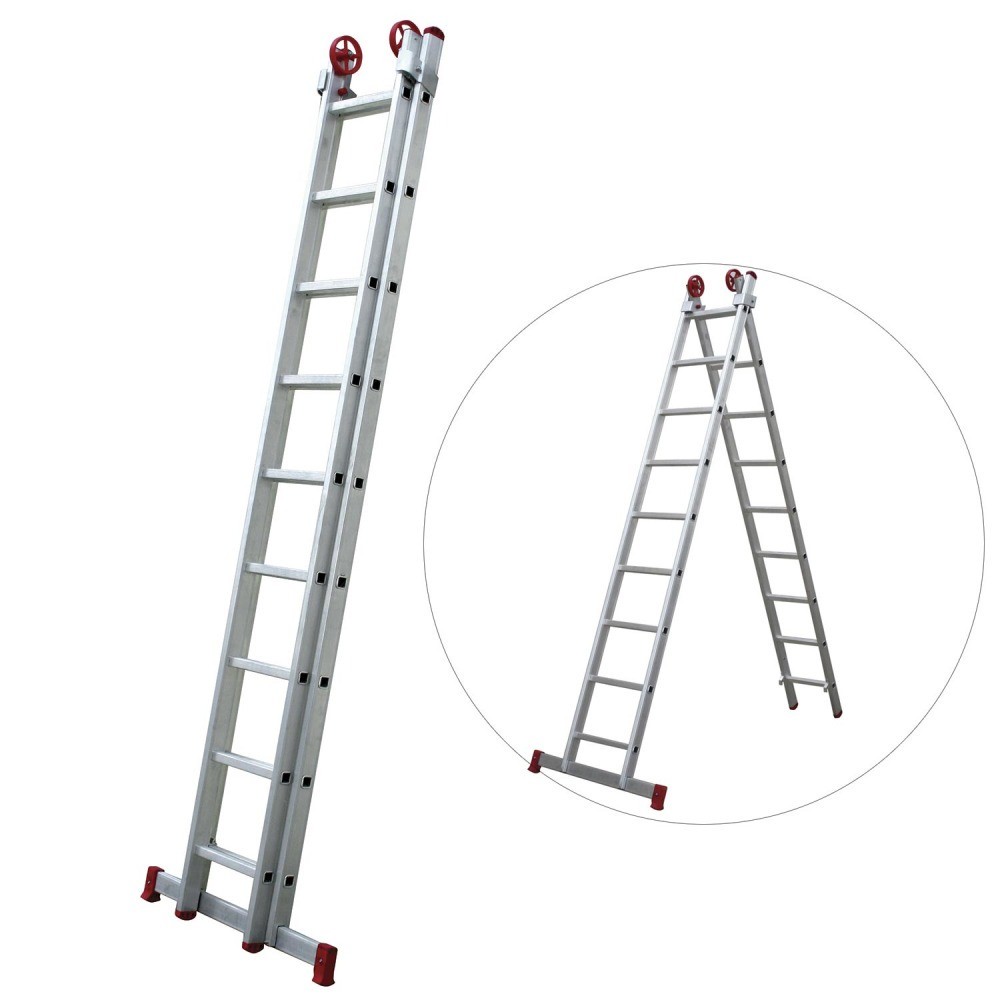 Escada de alumínio extensível  2,68 x 4,30 m 2 x 9 degraus ESC0618 Botafogo