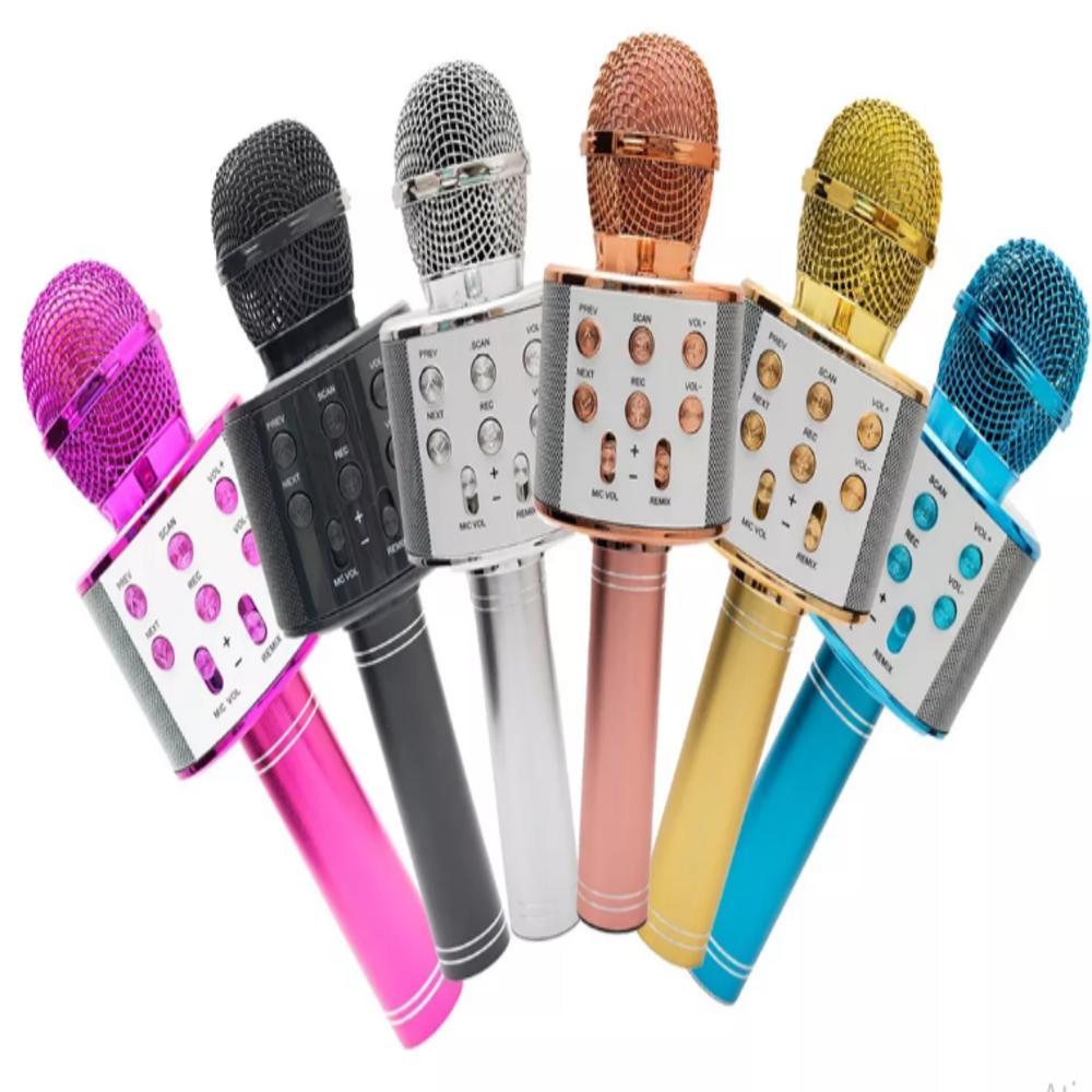 Microfone Bluetooth Karaoke Portátil Sem Fio Caixa Som Infantil Youtuber Musical