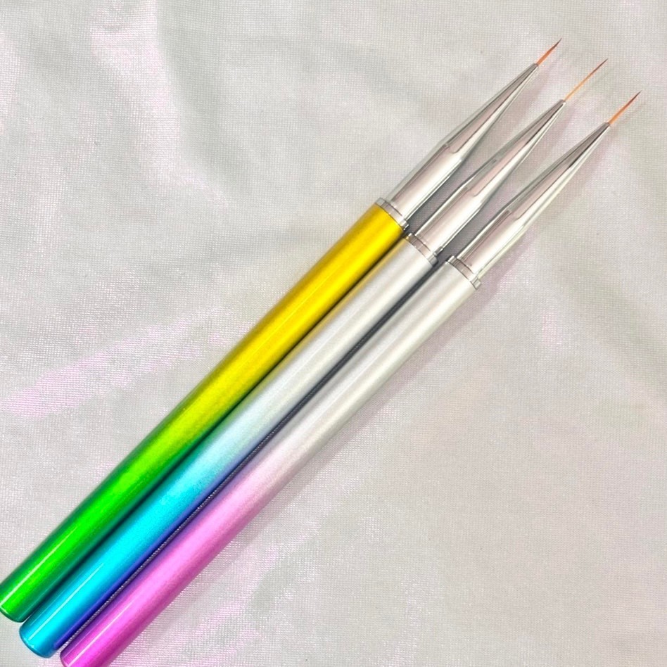 Kit 3 Pincéis Unha Gel Traço Fino Ultra Precisão Nail Art Desenho Francesinha Pronta Entrega