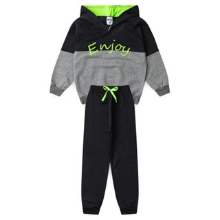Conjunto Infantil Moletom Menino Enjoy Preto em Oferta na Shopee