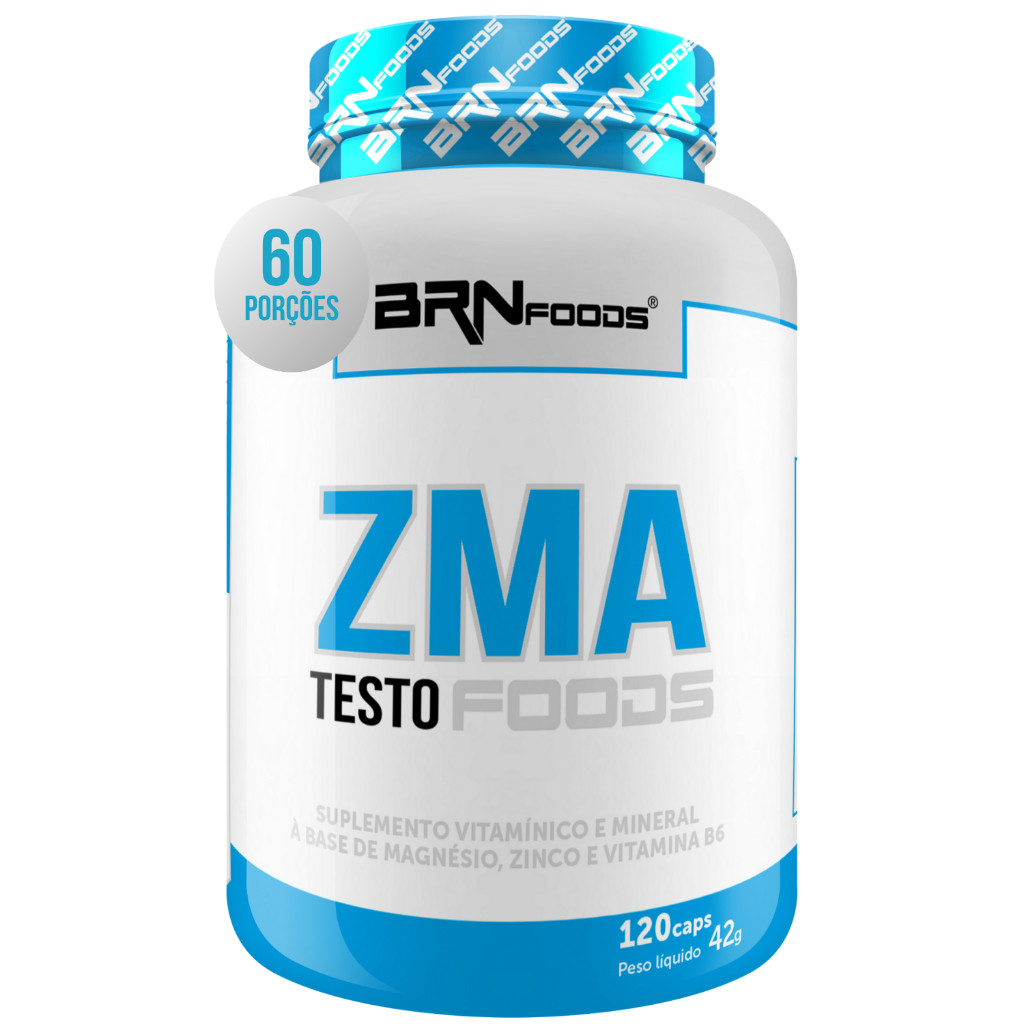 ZMA Testo Foods 120 Cápsulas - Para Recuperação e Crescimento Muscular - BRN Foods em Oferta na Shopee