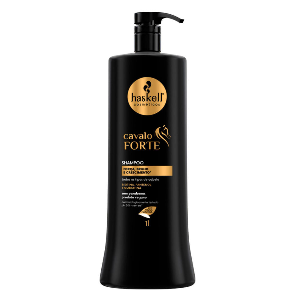 Shampoo Haskell Cavalo Forte Força, Brilho & Crescimento 1 Litro em Oferta na Shopee