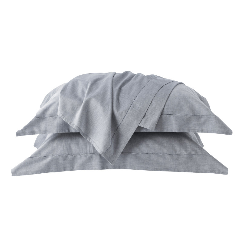 Jogo De Cama 200 Fios Tinto Chambret Kacyumara Chumbo em Oferta na Shopee