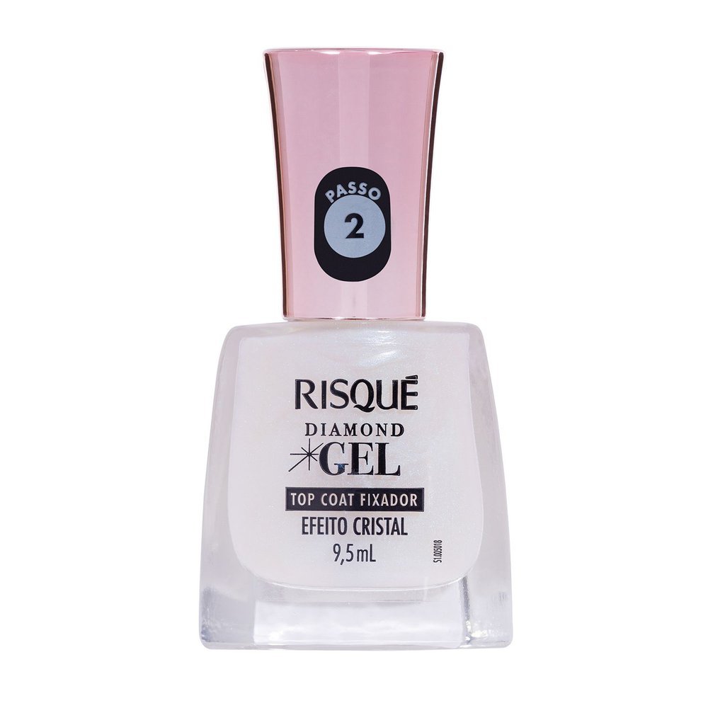 Esmalte Risqué Diamond Gel Top Coat Fixador Efeito Cristal 9,5ml em Oferta na Shopee