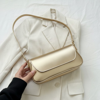 Bolsa Feminina Baguete Dourada Ouro Alça De Ombro Fina Estilosa E Casual em Oferta na Shopee