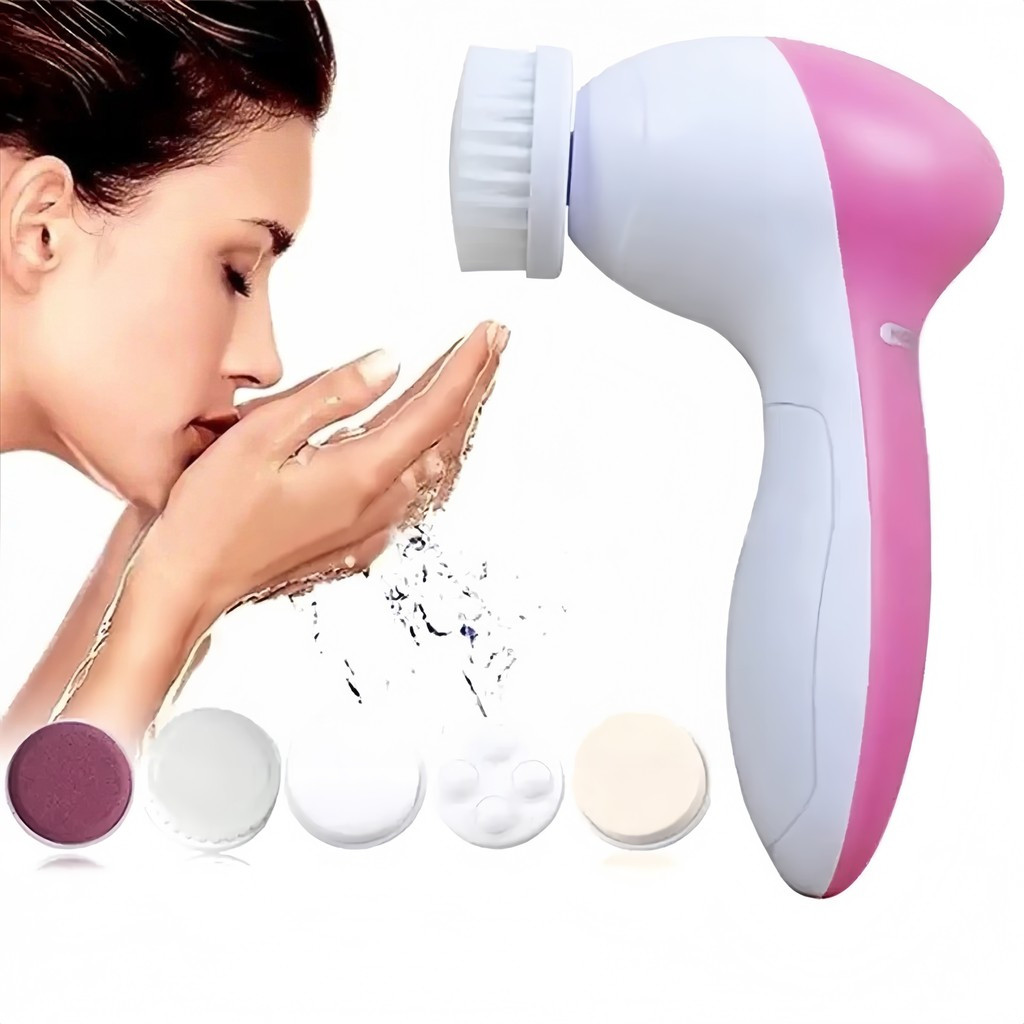 Escova Facial Elétrica 5 em 1 Limpeza Profunda Esfoliante Massageadora Portátil