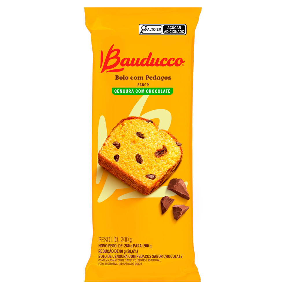 Bolo Bauducco Pedaços Sabor Cenoura com Chocolate 200G