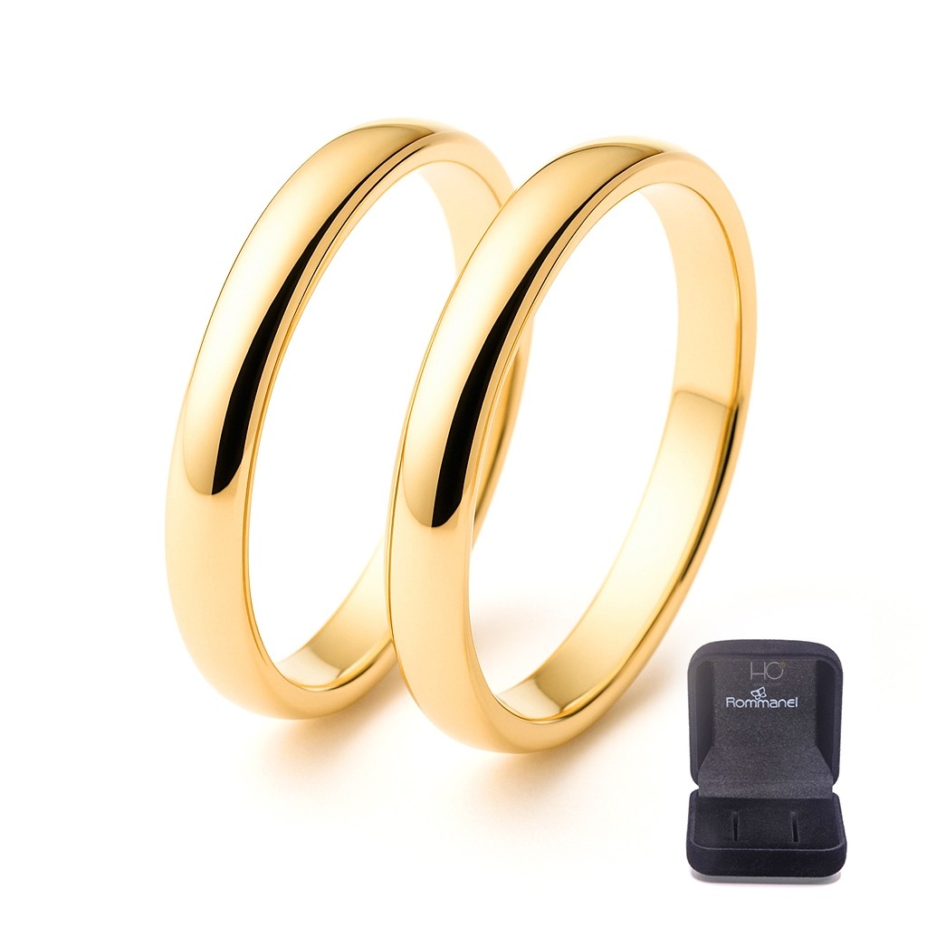 Par De Alianças Rommanel 3mm Folheado Ouro 18k - 510152