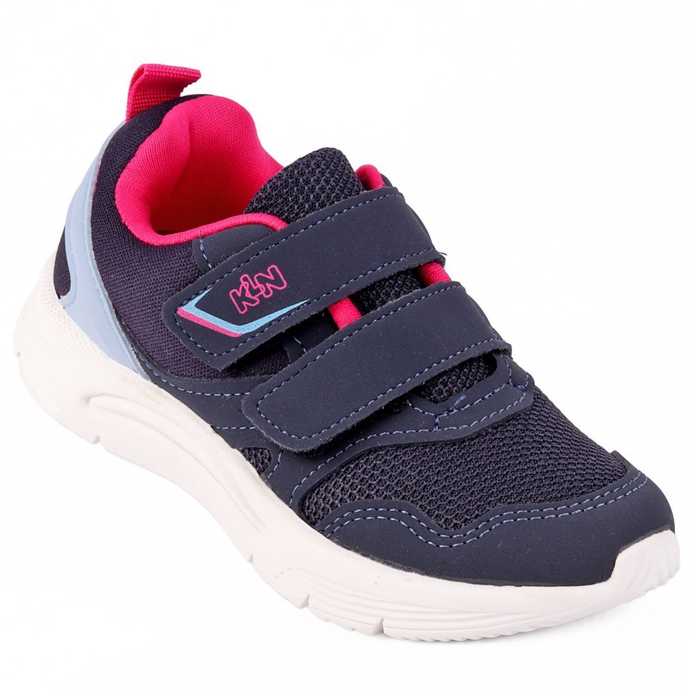 Tênis Infantil Menina Klin Original New Sport Marinho e Rosa com Velcro Duplo  Calce Fácil Anatômico em Oferta na Shopee