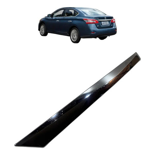 Friso Aplique Cromado Tampa Traseira Nissan Sentra 2015 2019 Prateado