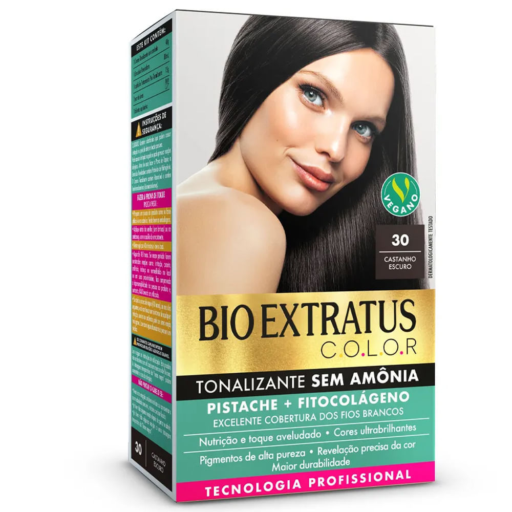 Tonalizante Sem amônia Bio Extratus Color Castanho Escuro 30 em Oferta na Shopee