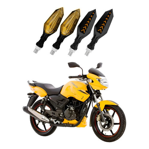 Kit 4 Setas Sequenciais Dafra Apache 150cc 2010 2011 Am/am Preto