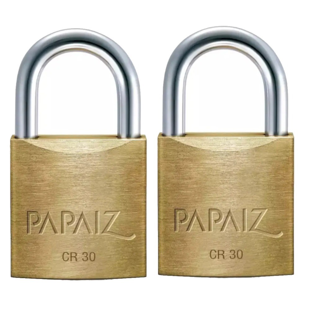 Kit 2 cadeados em latão de 30 mm - CR30 Papaiz em Oferta na Shopee