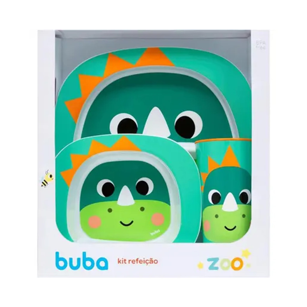 Kit Refeição Introdução Alimentar Infantil Buba Zoo Dino em Oferta na Shopee
