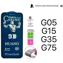 Kit De Película Cerâmica Fosca Privacidade para Motorola G05 G15 G35 G75