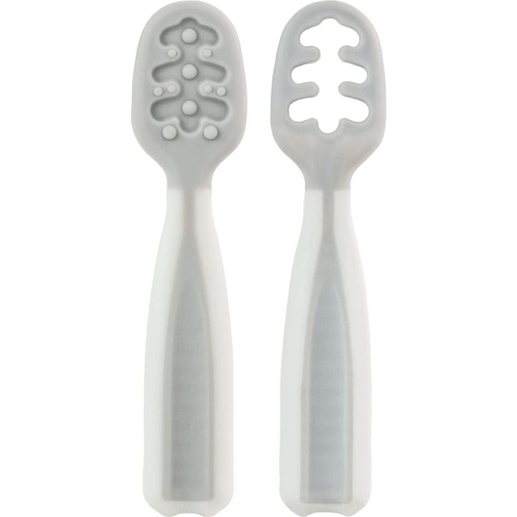 Kit 2 Colheres de Treinamento Cinza Buba 13143