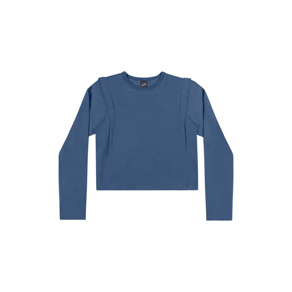 Blusa Juvenil Menina em Moletinho Elian Beats Azul Escuro em Oferta na Shopee