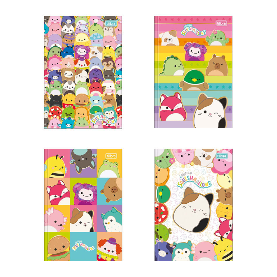 Caderno brochura capa dura 1/4 80 folhas Squishmallows Tilibra em Oferta na Shopee
