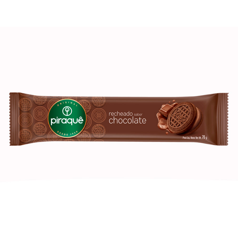 Biscoito Piraquê Recheado Sabor Chocolate 76g em Oferta na Shopee