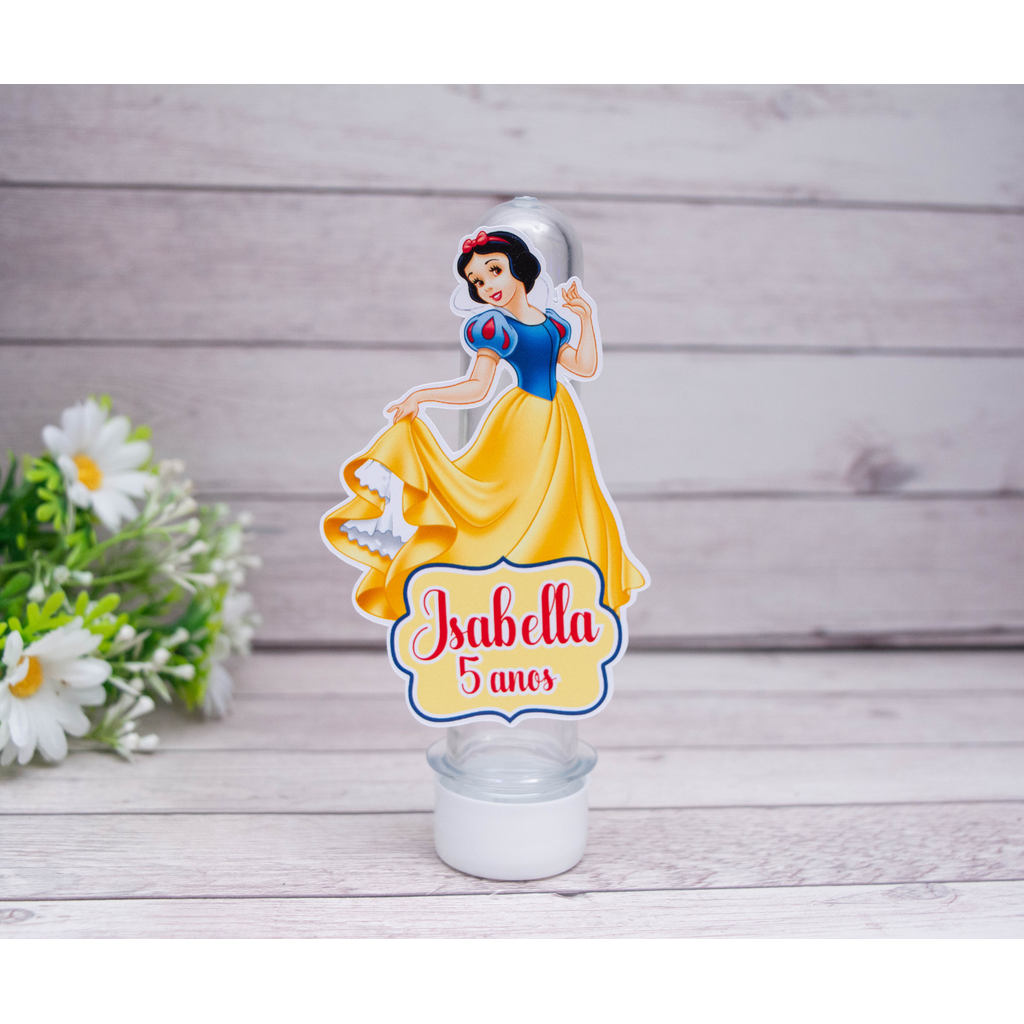 Aplique para Tubete PRINCESA BRANCA DE NEVE - Mimo Lembrancinha Personalizada Festa Música Meninas Princesas