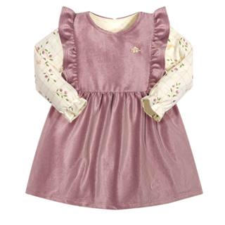 Conjunto Bebê Menina Angerô Body Suedine e Vestido Veludo Cristal Rosê/Pérola em Oferta na Shopee