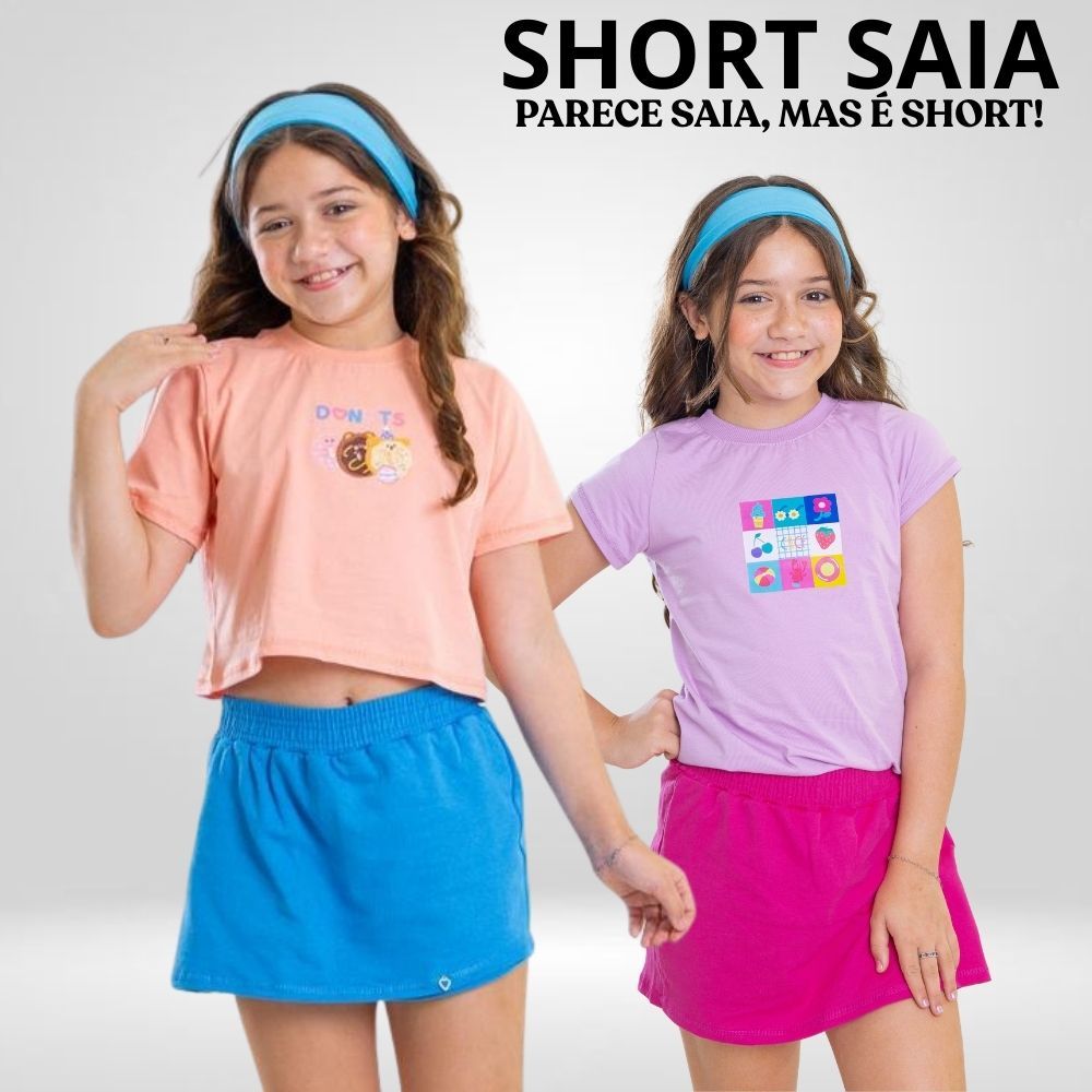 Short Saia Premium Menina para Escola e Colégio - Confortável de Alta Qualidade Infantil Juvenil