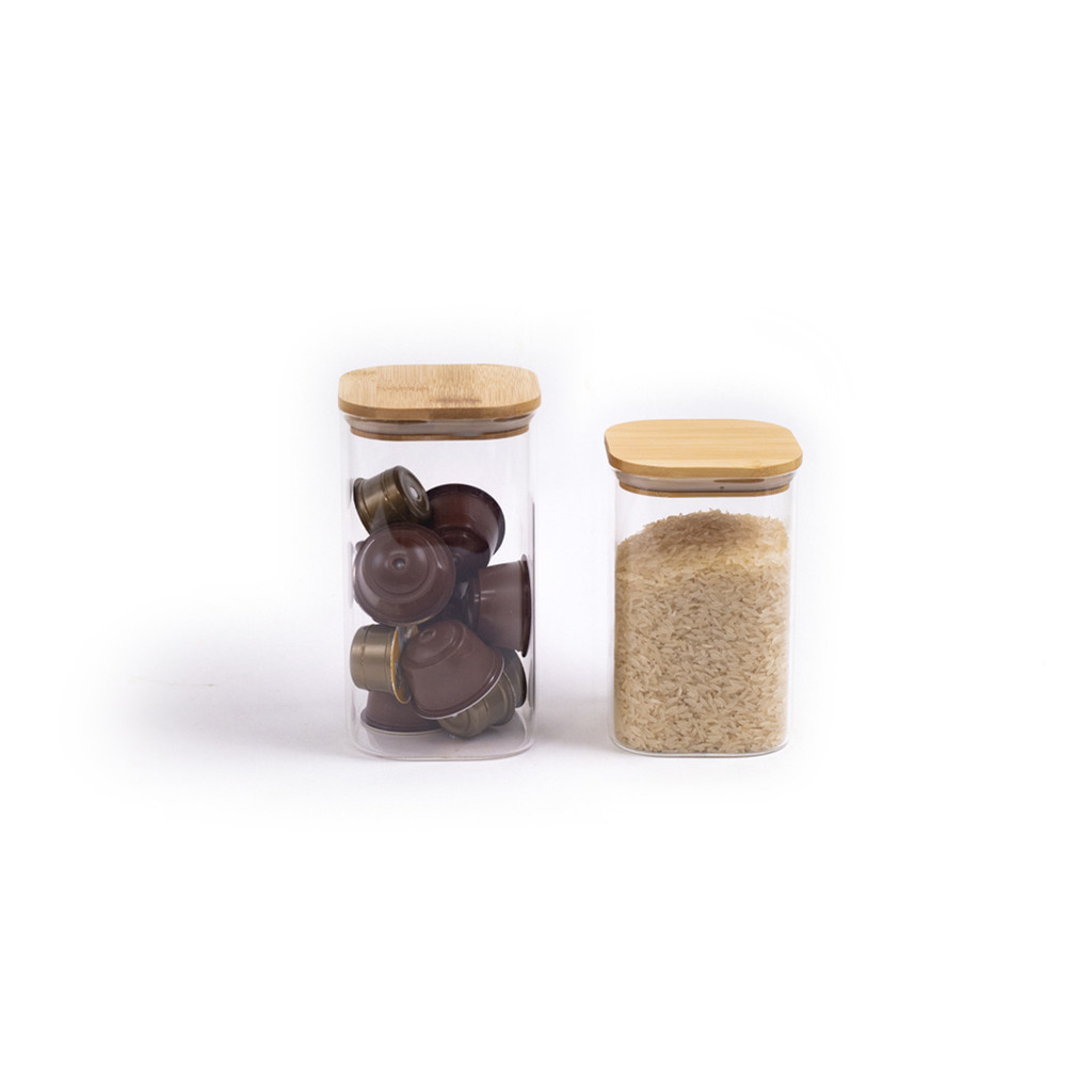 Kit Potes Hermeticos Vidro Quad Flat 1400/1100 - 2 pçs Oikos em Oferta na Shopee