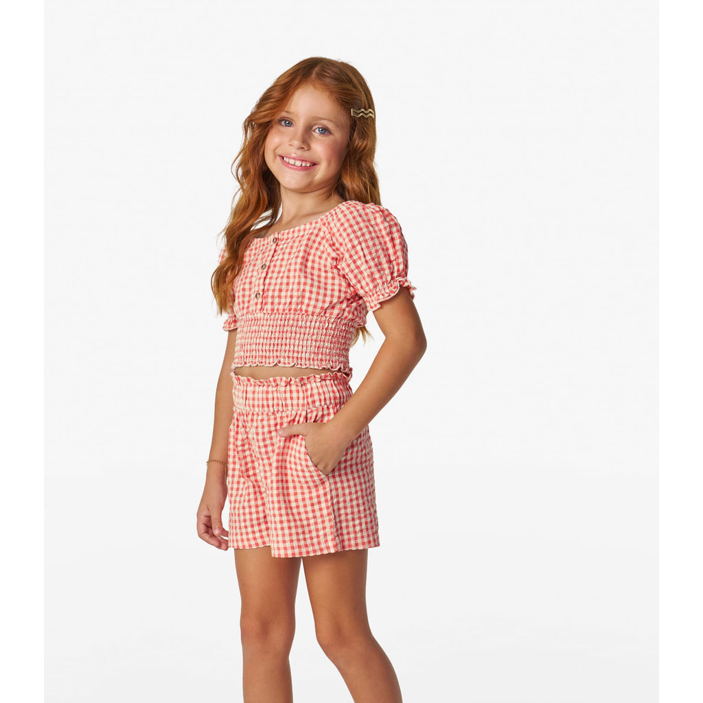 Conjunto Menina Blusa com Shorts Trick Nick Laranja