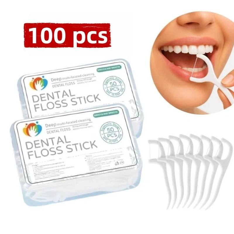 Kit fio dental palitos de limpeza interdental para uma Limpeza Eficaz,50/100/200 unidades em Oferta na Shopee