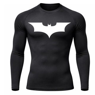 Camisa Batman Compressão Proteção Uv 50+ Estampada Tecido Gelado Segunda Pele Manga Longa
