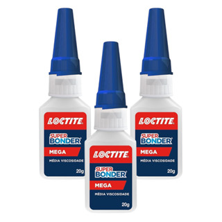 Kit 3 Colas Instantâneas Loctite Super Bonder Mega 20g - Máxima Adesão em Oferta na Shopee